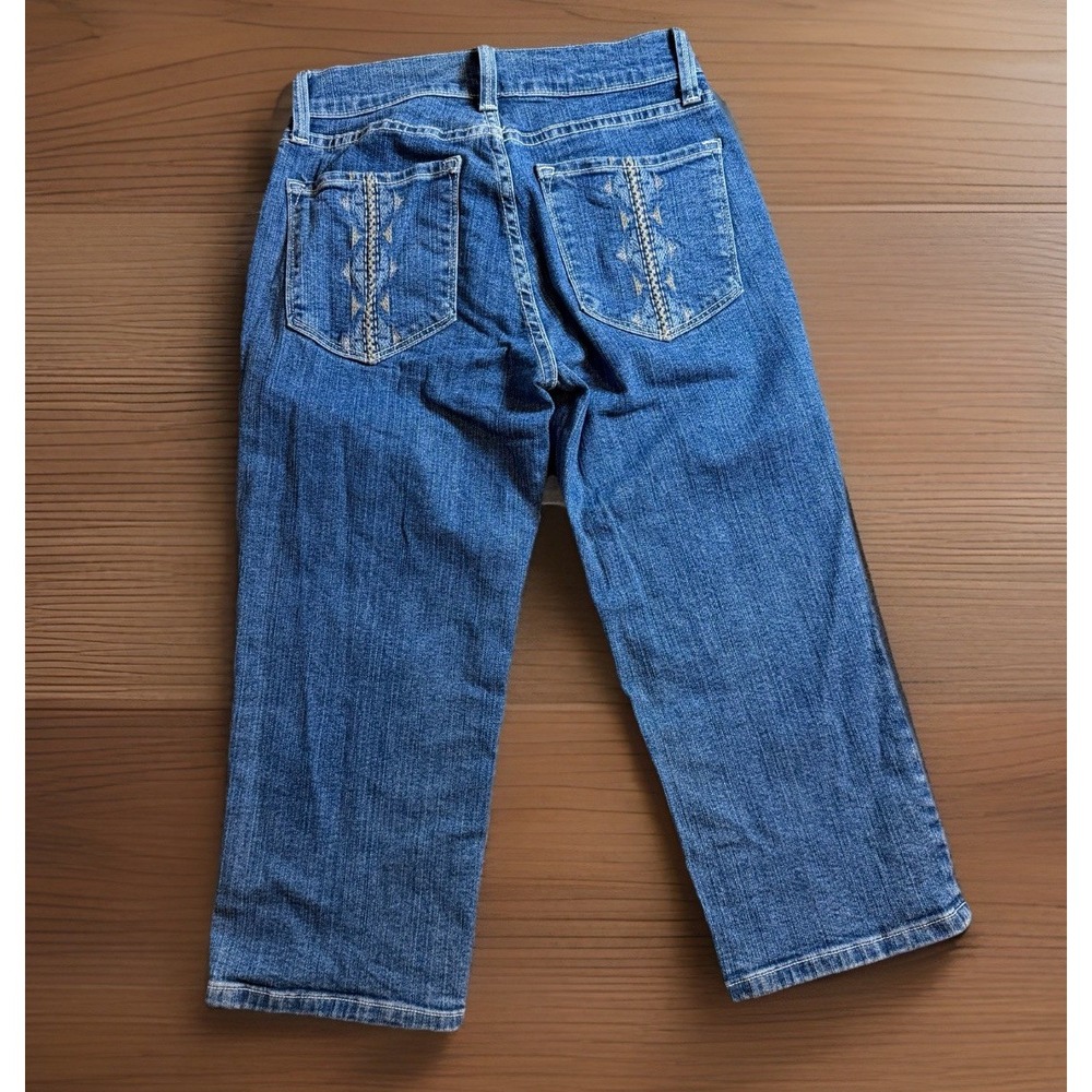 Vintage NYDJ Not Your Daughter's Jeans Capris Stretch Embroidered Aztec 0P USA